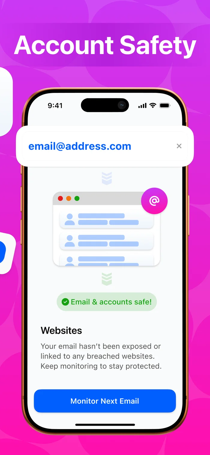 Sweepo Account Safety email breach check screen